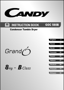 Mode d’emploi Candy GOC 580B-S Sèche-linge