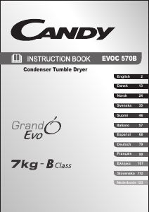 Käyttöohje Candy EVOC 570B-S Kuivausrumpu