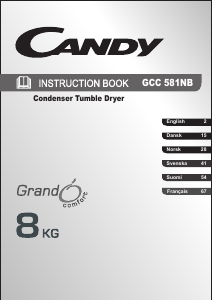 Käyttöohje Candy GCC 581NB-S Kuivausrumpu