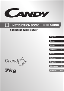 Mode d’emploi Candy GCC 570NB-S Sèche-linge
