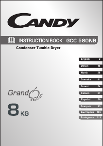 Mode d’emploi Candy GCC 580NB-S Sèche-linge