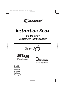 Manual Candy GO DC 78/1-01S Máquina de secar roupa