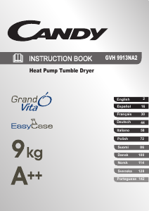 Mode d’emploi Candy GVH 9913NA2-S Sèche-linge