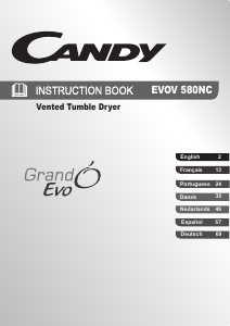 Mode d’emploi Candy EVOV 580NC-S Sèche-linge