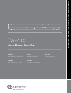 Mode d’emploi Boston Acoustics TVee 10 Système home cinéma