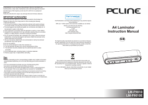 Handleiding PC Line LM-F9010E Lamineermachine