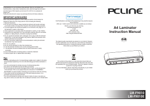 Bruksanvisning PC Line LM-F9010E Lamineringsmaskin