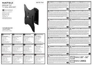 Instrukcja Matsui MATB-TM1 Uchwyt ścienny