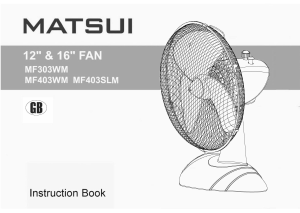 Manual Matsui MF403SLM Fan