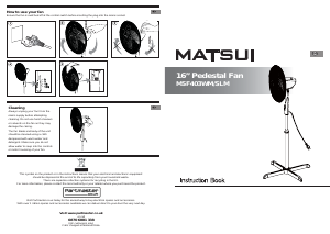 Manual Matsui MSF403SLM Fan