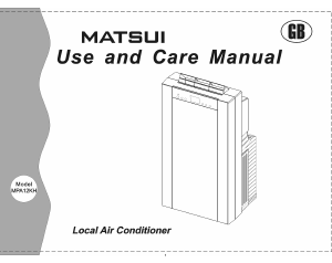 Manual Matsui MPA12KH Air Conditioner