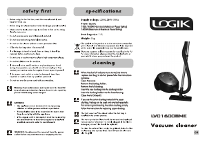Handleiding Logik LVC1600BME Stofzuiger