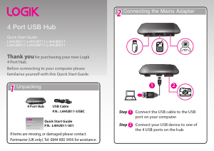Manual Logik L4HUBR11 USB Hub
