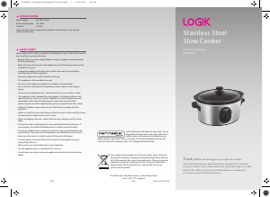Manual Logik L33SCSS10 Slow Cooker