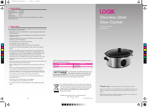 Manual Logik L65SCSS11 Slow Cooker