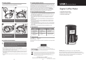 Manual Logik LC10DCB12 Coffee Machine