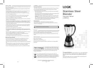 Manual Logik L16BSS10 Blender