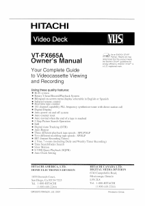 Manual Hitachi VT-FX665A Video recorder