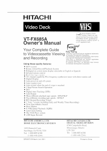 Manual Hitachi VT-FX685A Video recorder