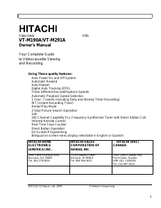 Handleiding Hitachi VT-M291A Videorecorder