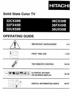 Manual Hitachi 36FX49B Television