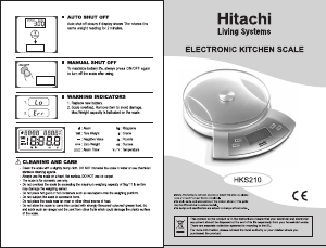 Handleiding Hitachi HKS210 Keukenweegschaal