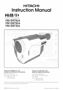 Handleiding Hitachi VM-D873LA Camcorder