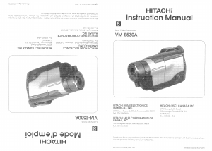 Handleiding Hitachi VM-E530A Camcorder