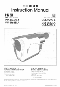 Manual Hitachi VM-E563LA Camcorder