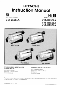 Manual Hitachi VM-H855LA Camcorder