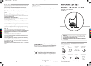 Manual Currys Essentials C14BVR10 Vacuum Cleaner