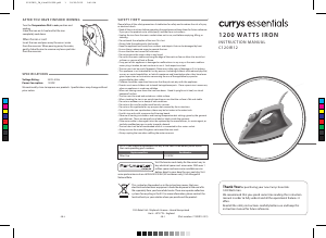 Manual Currys Essentials C120IR12 Iron
