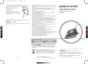 Handleiding Currys Essentials C120IR12 Strijkijzer