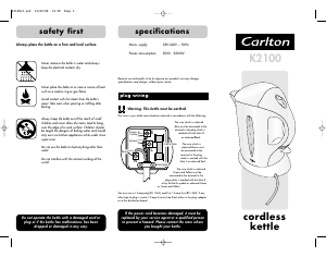 Manual Carlton K2100 Kettle