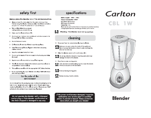 Bruksanvisning Carlton CBL1W Blender