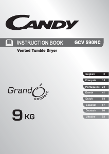 Manuale Candy GCV 590NC-S Asciugatrice