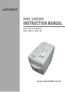 Manual Advent Maxishred-200 Paper Shredder