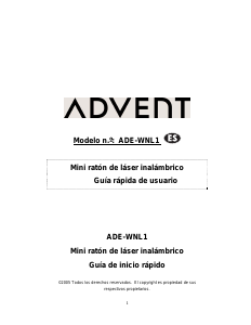 Manual de uso Advent ADE-WNL1 ES Ratón