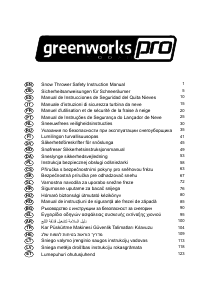 Manuál Greenworks GD80ST Sněhová fréza