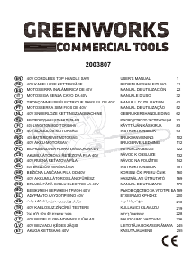 Manuál Greenworks GD40TCS Motorová pila