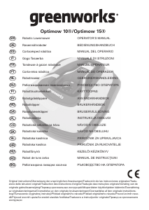 Manual de uso Greenworks Optimow 10 Cortacésped