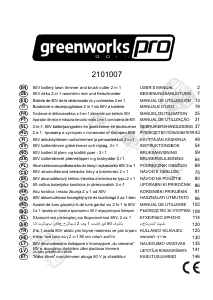 Manual Greenworks GD80BCB Trimmer de gazon