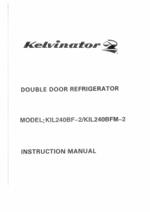 Handleiding Kelvinator KIL240BF-2 Koel-vries combinatie