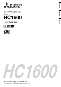 Manual Mitsubishi HC1600 Projector