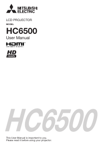 Manual Mitsubishi HC6500 Projector