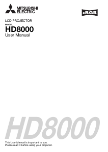 Manual Mitsubishi HD8000 Projector