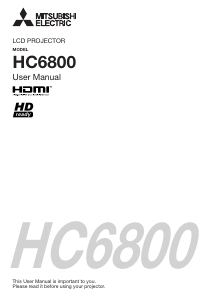 Manual Mitsubishi HC6800 Projector