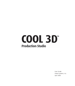 Manual Ulead COOL 3D Productio Studio