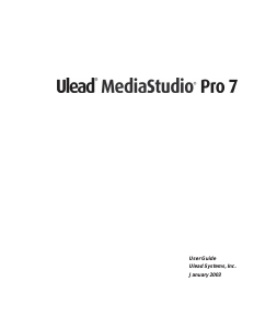Manual Ulead MediaStuduo Pro 7
