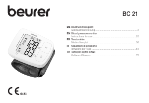 Bedienungsanleitung Beurer BC 21 Blutdruckmessgerät